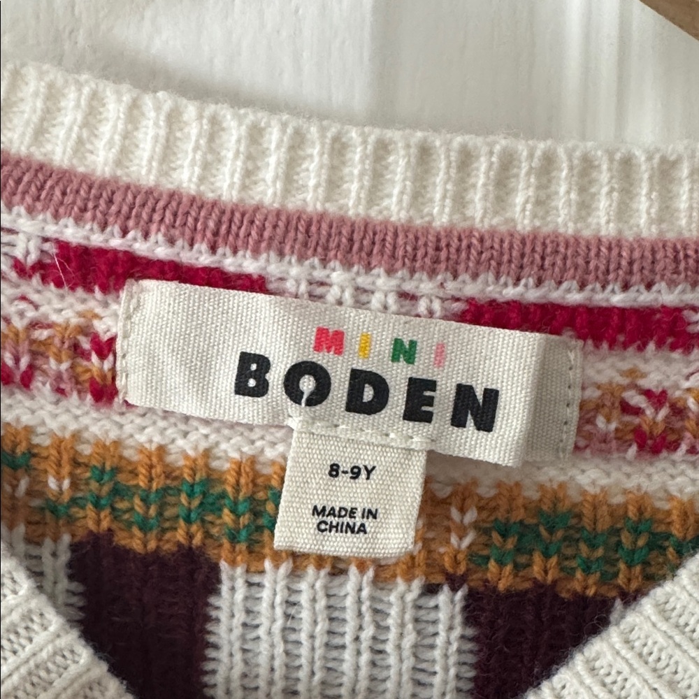 Mini Boden Rainbow Apple Patterned Cardigan Size 8-9Y - Picture 4 of 5